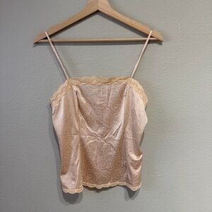 Vintage Givenchy Light Pink Lace Trim Cami Top Underdressings Size 32